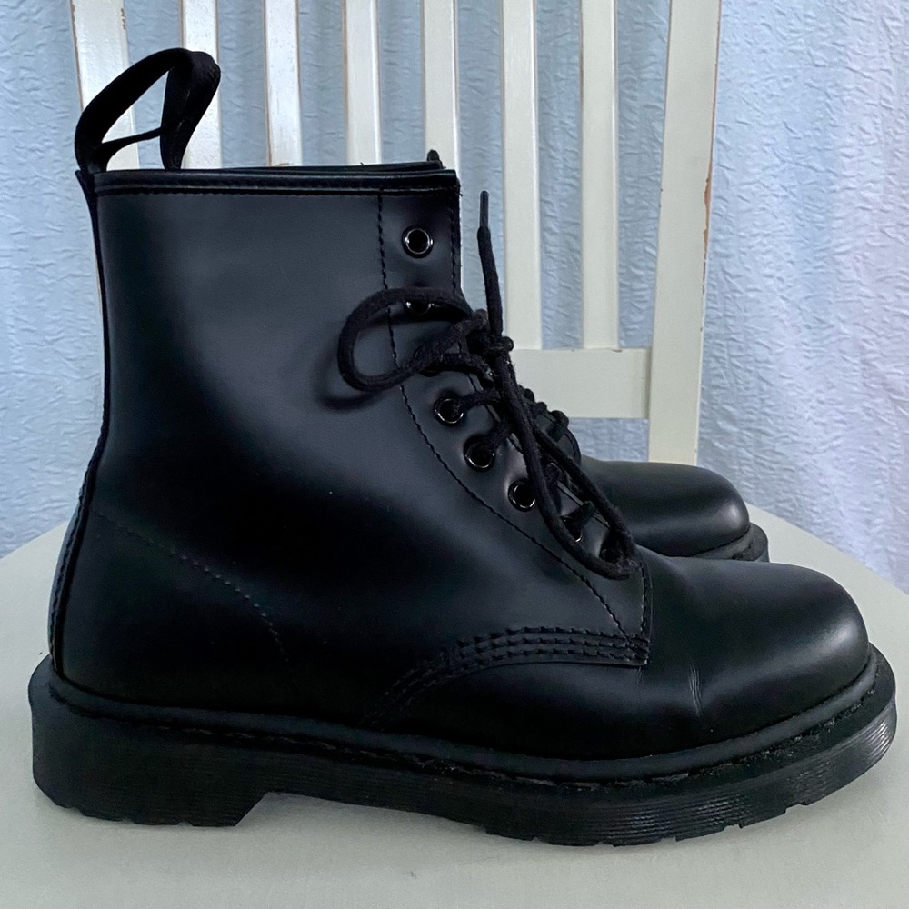 Dr Marten Smooth 1460 Mono Boots Black Combat Boots - Picture 5 of 15